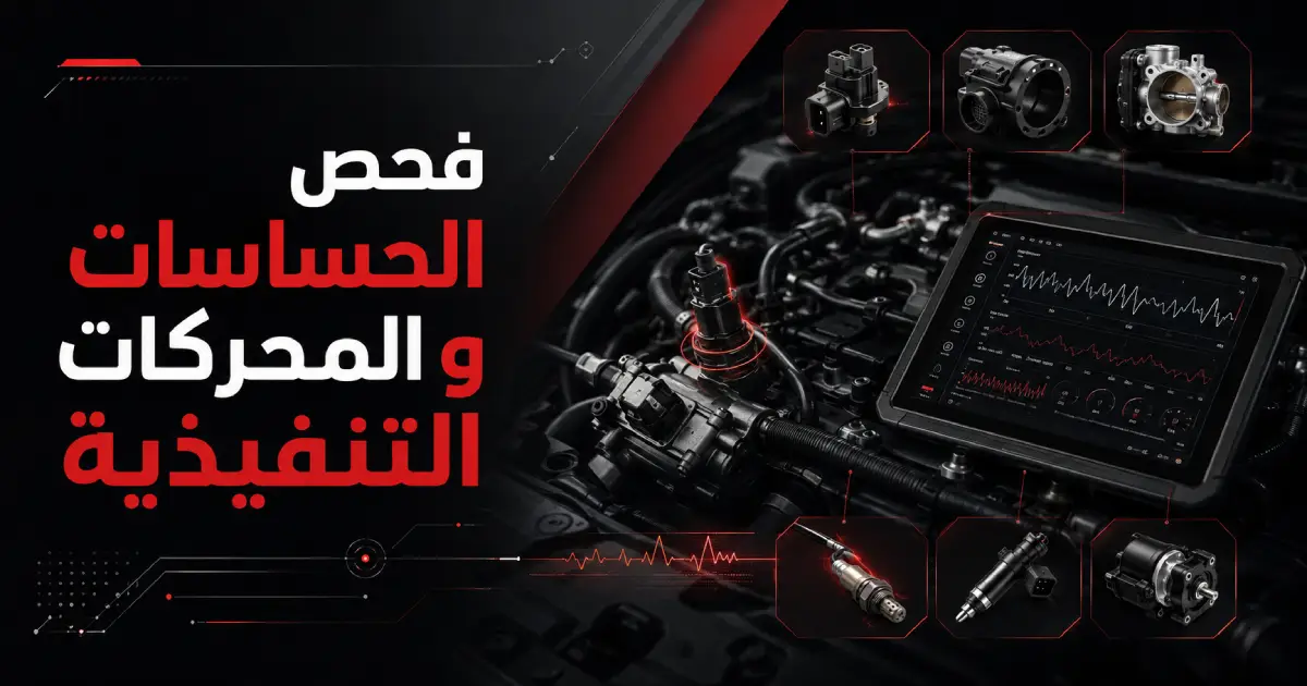 فحص حساسات السيارة والمحركات التنفيذية بالقياس والكمبيوتر
